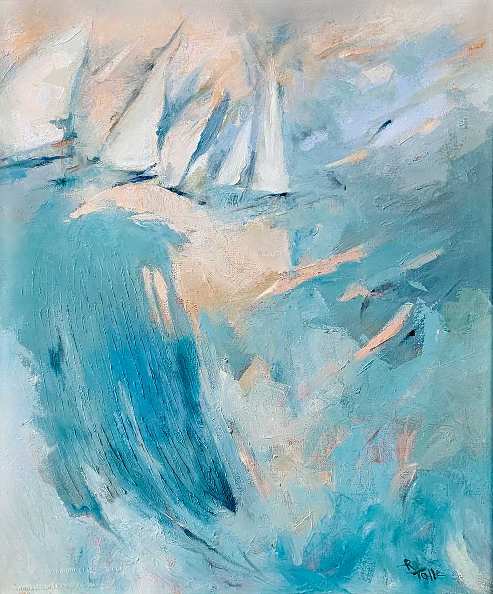 "A BREEZY DAY FOR SAILING" oil on canvas 18x24