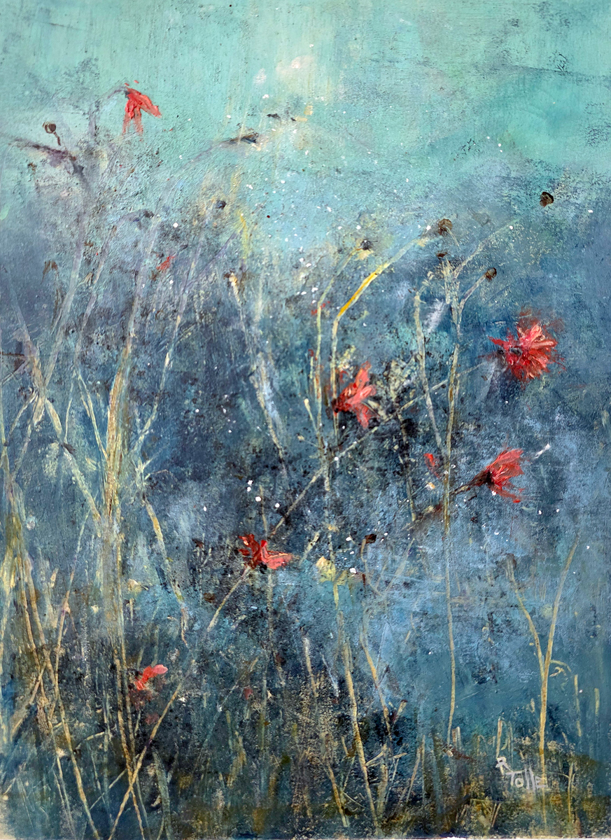 "Red Blooms at Dusk"