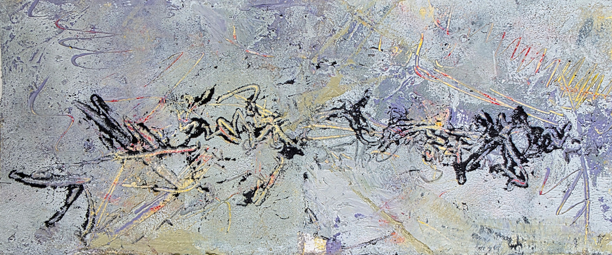 Ascemetic Writing1, 5" x 12", o/cw on paper