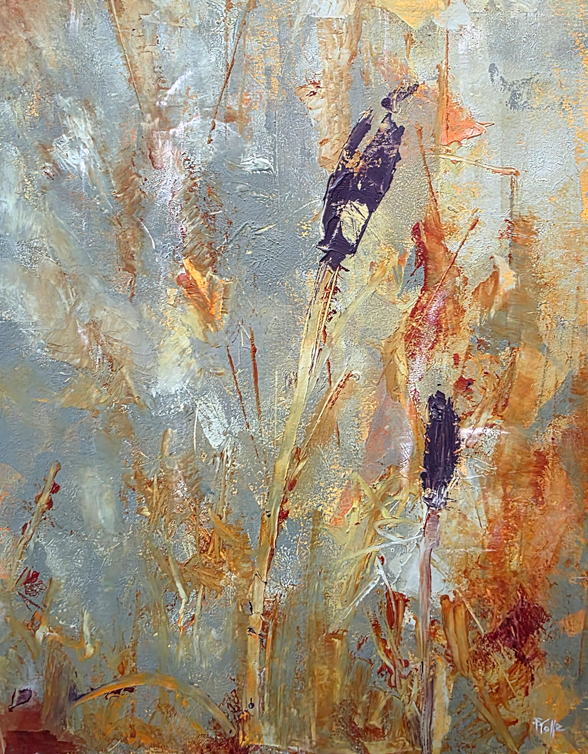 Evening Flower Pods. o/cw on paper